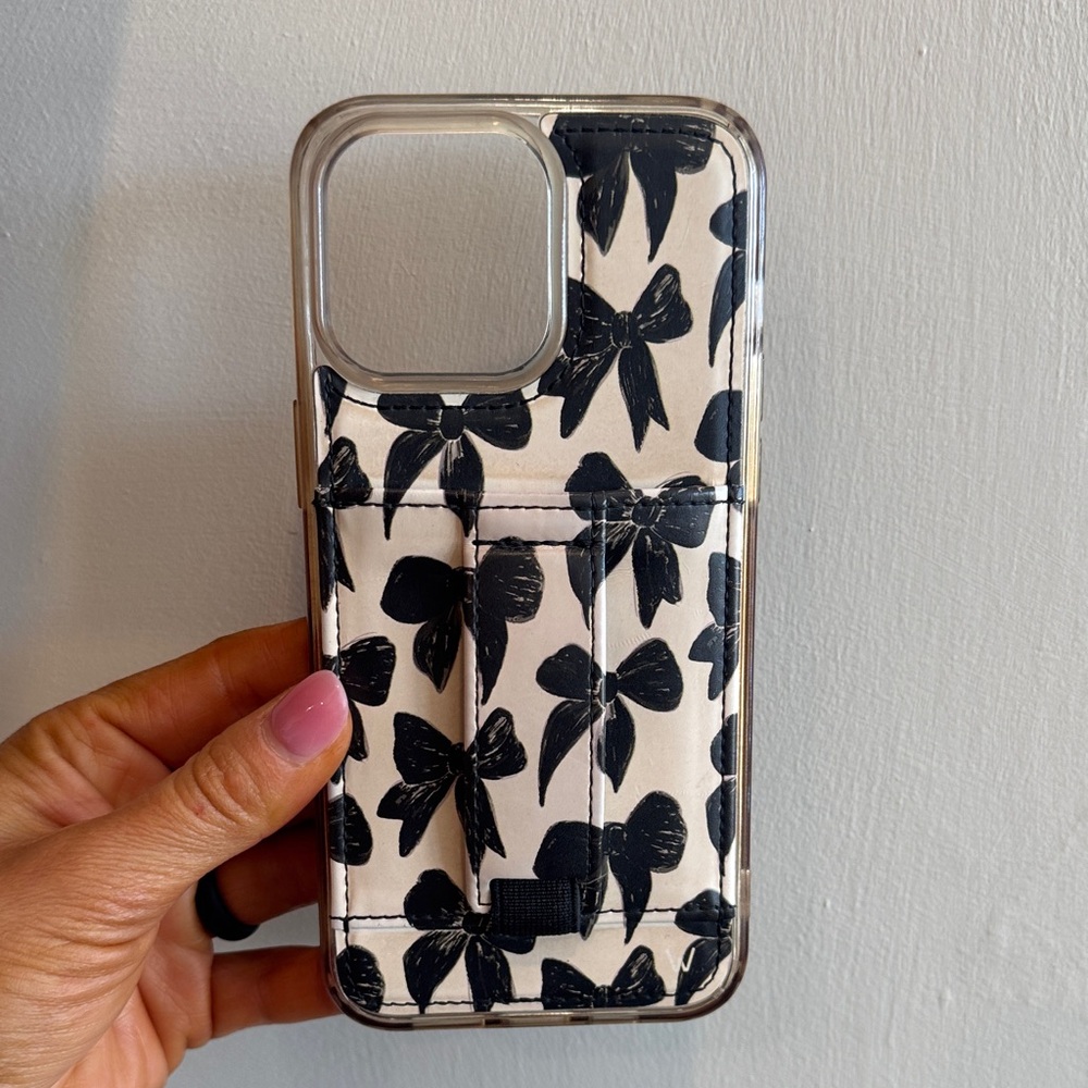 Walli Black and White Bow iPhone 15 ProMax Case